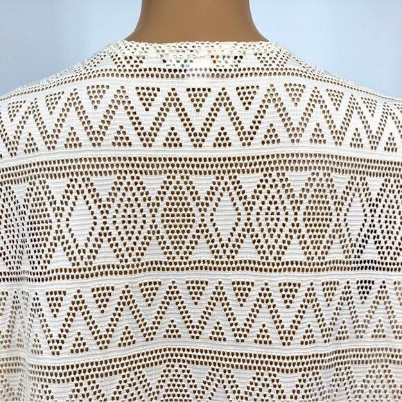 Lularoe Nylon Lace Open Front Beige Cardigan Size M Like New - Picture 4 of 7